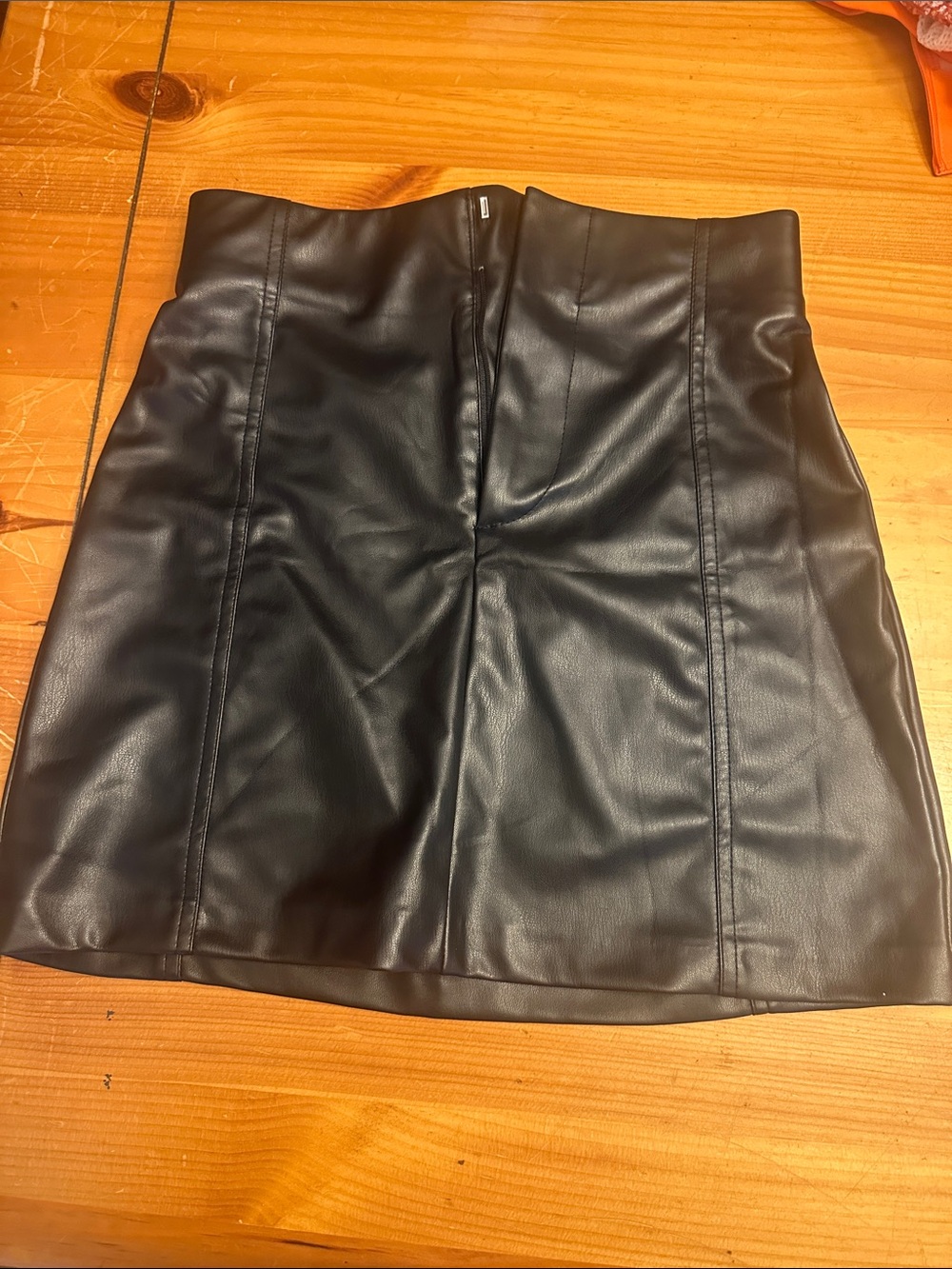 Zara Black Faux Leather High-Rise Mini Skirt